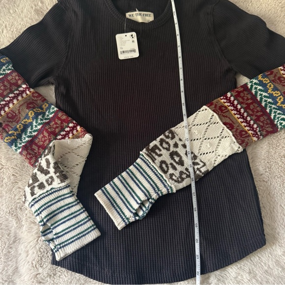 FREE PEOPLE We The Free * All In Cuff * Thermal Washed Black Combo NWT $78 XS XL - Picture 11 of 12
